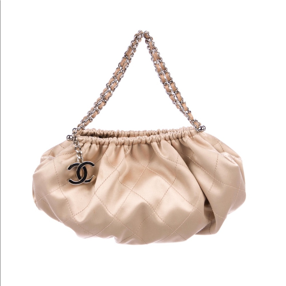 Silk Chanel handbag and dust bag